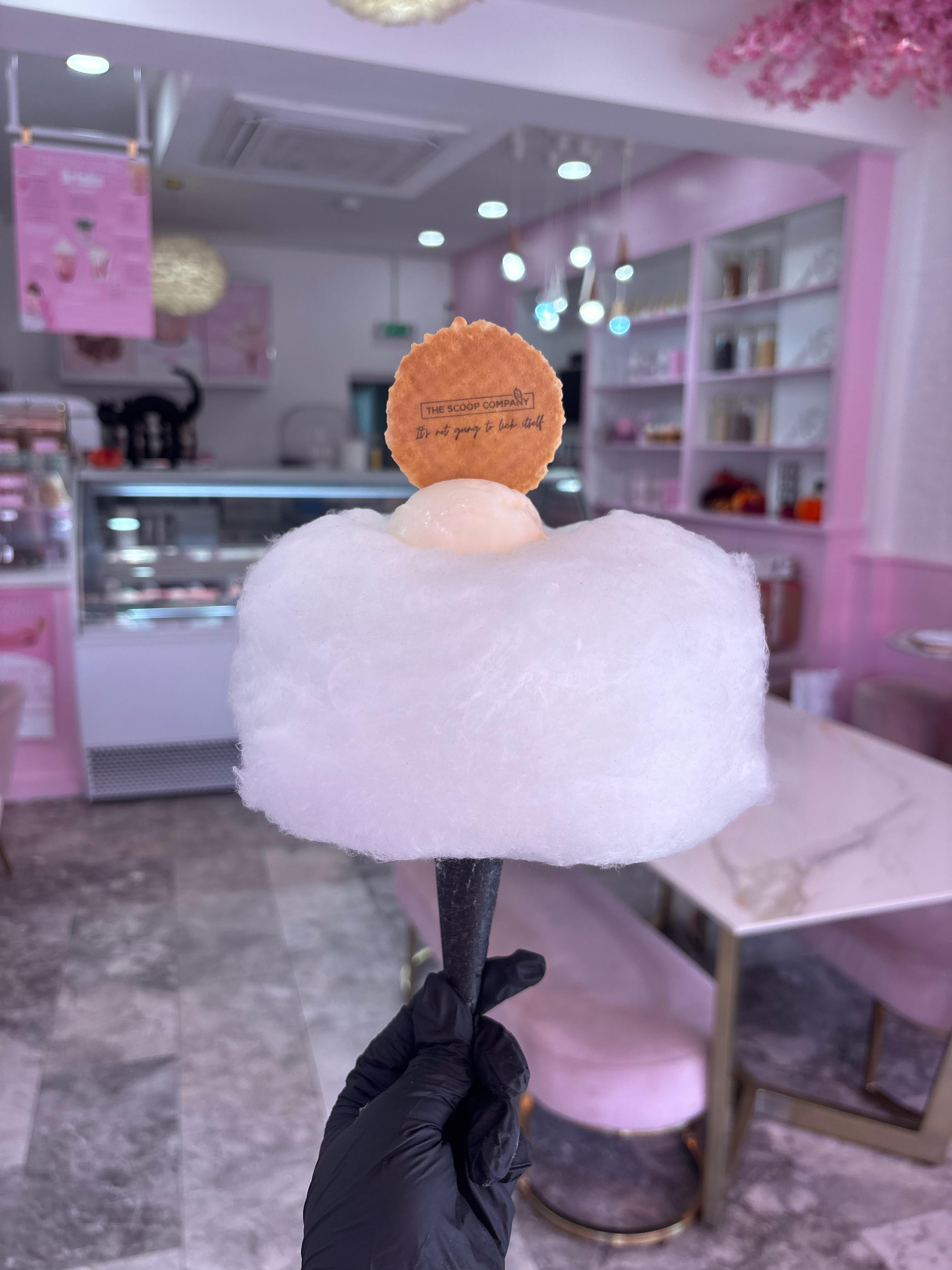 Black Cone with White Candy Floss 👻