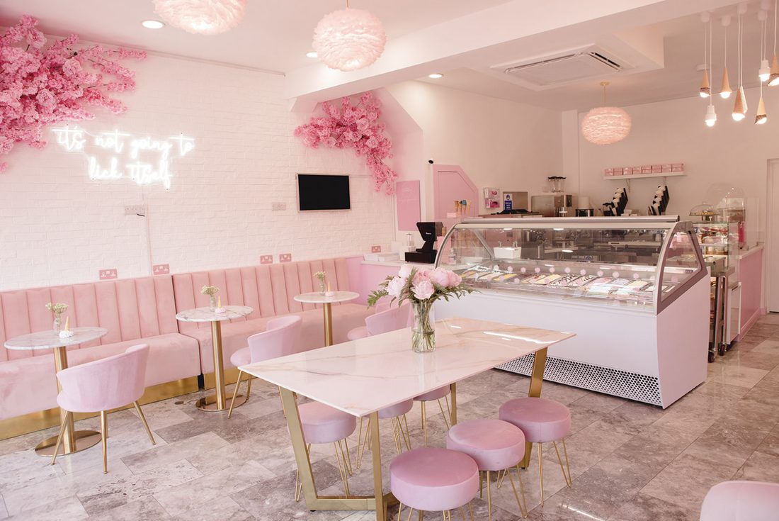 Inside the parlour by the gelato counter